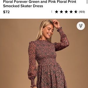 Unique long sleeve mini dress floral great for Fall occasions. Worn once